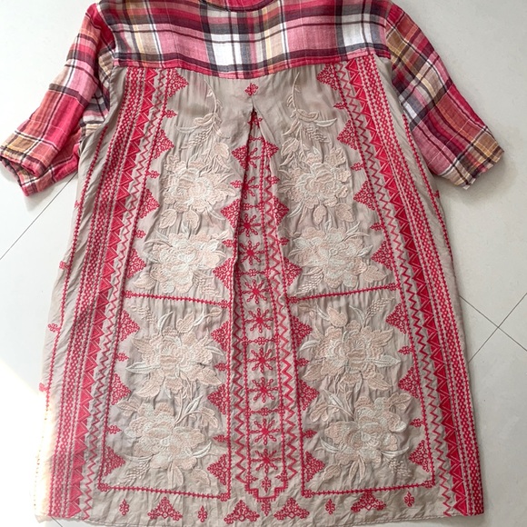 Johny Was Plaid embroidered western top - Picture 1 of 12